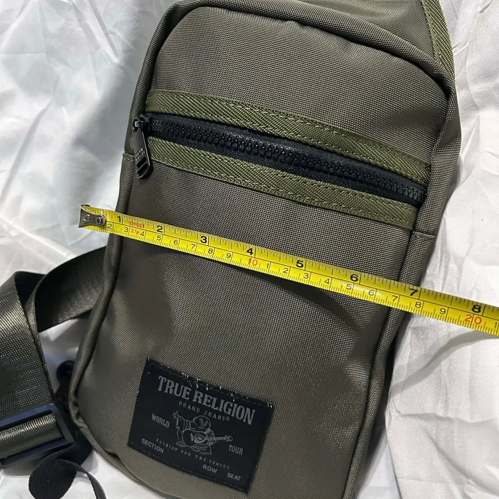 True Religion Sling Crossbody Avery Shoulder‎ Bag| Olive Color | New With Tag